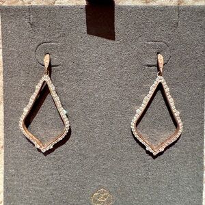 Kendra Scott Sophia Drop Earrings in Pave Diamond and 14K Rose Gold